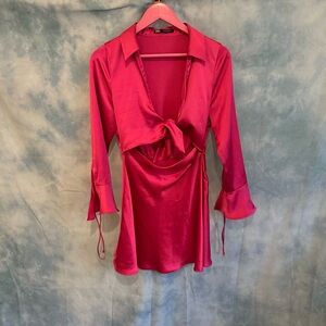 Pink Zara dress with cutout